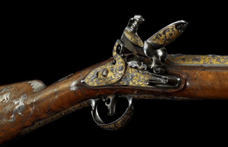 An elegantly decorated weapon