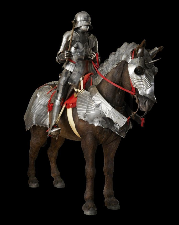 A mounted knight in armour